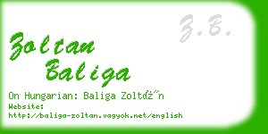 zoltan baliga business card